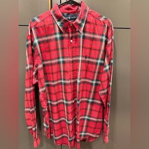 Ralph Lauren Men’s Christmas Plaid Oxford Button-Down Shirt – Size XL